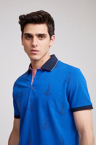 Ds Damat Regular Fit Saks Mavi Baskılı T-Shirt - 8681779113676 | D'S Damat