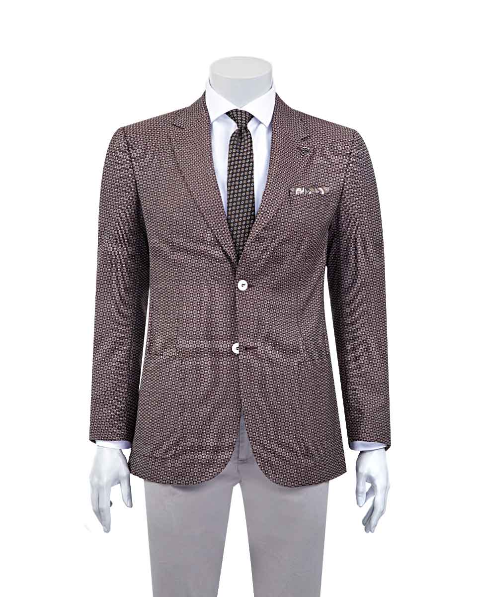 Damat Tween Damat Regular Fit Bordo Desenli Kumaş Ceket. 1
