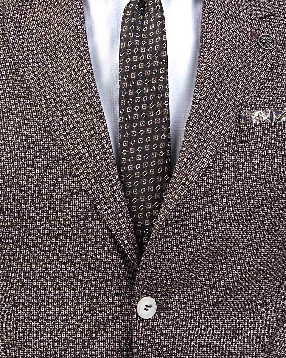 Damat Tween Damat Regular Fit Bordo Desenli Kumaş Ceket. 2