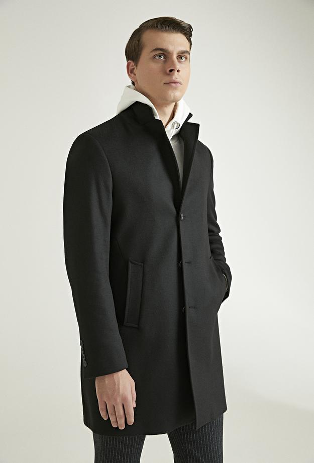 Ds Damat Regular Fit Siyah Palto
