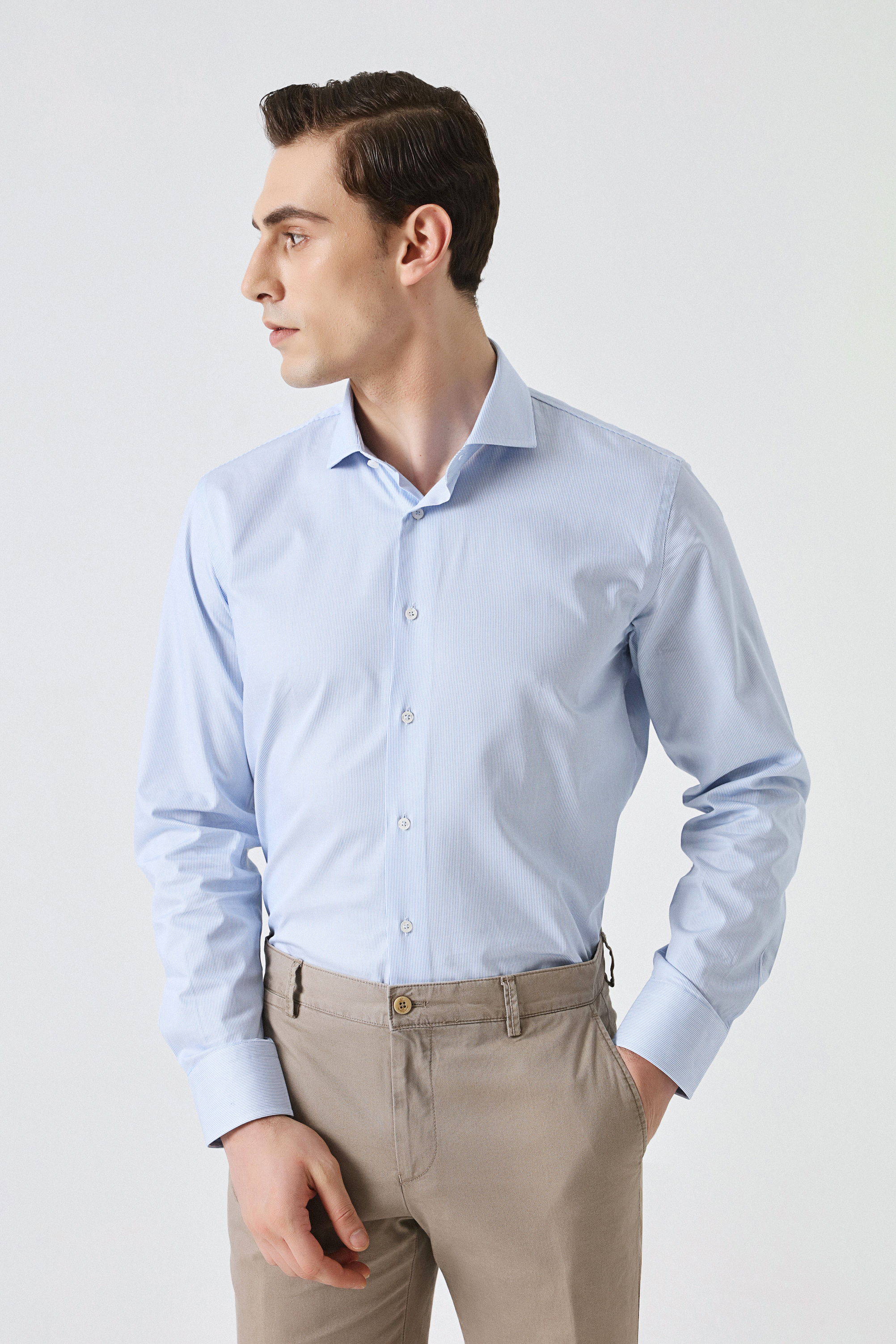 Damat Tween Damat Slim Fit Mavi %100 Pamuk Gömlek. 1