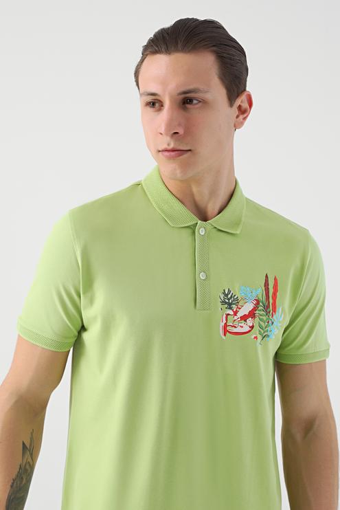 Tween Yeşil Nakışlı %100 Pamuk T-Shirt - 8682364498185 | Damat Tween