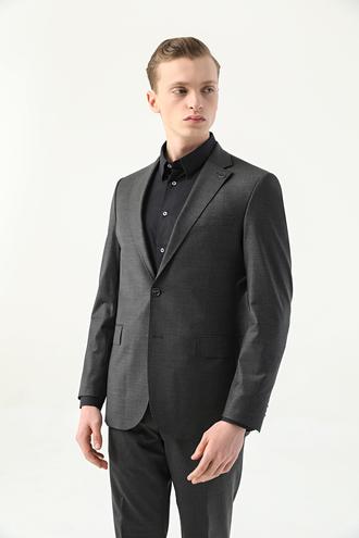 Damat Slim Fit Antrasit Düz Superfine Wool Takim Elbise - 8682365595821 | Damat Tween
