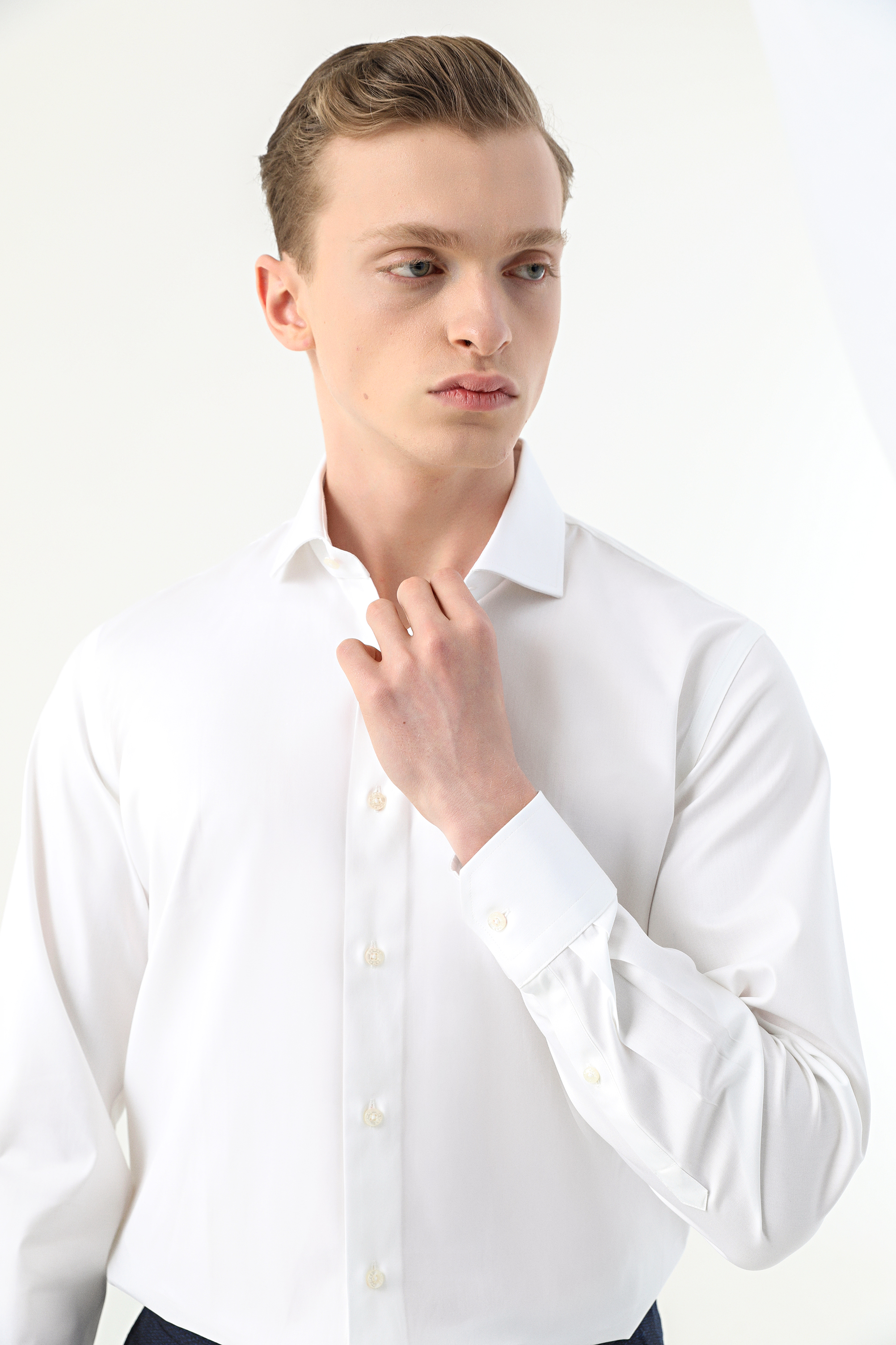 Damat Tween Damat Slim Fit Beyaz Desenli %100 Pamuk Nano Care Gömlek. 1
