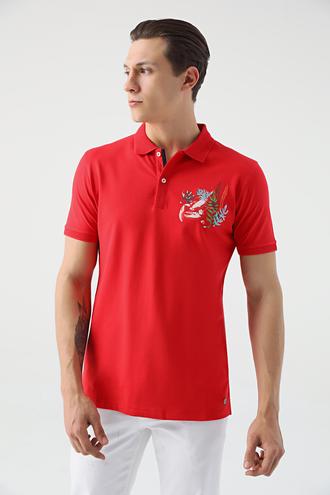 Tween Kırmızı Nakışlı T-Shirt - 8682364498260 | Damat Tween