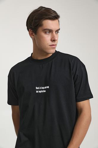 Twn Slim Fit Siyah Baskılı T-Shirt - 8683219011986 | D'S Damat