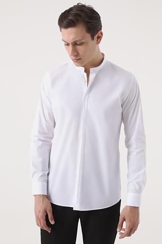 Tween Slim Fit Beyaz Desenli Gömlek - 8682365038892 | Damat Tween