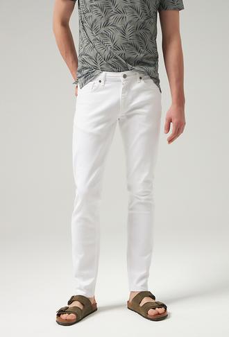 Twn Super Slim Fit Beyaz Armürlü Denim Pantolon - 8682445648416 | D'S Damat