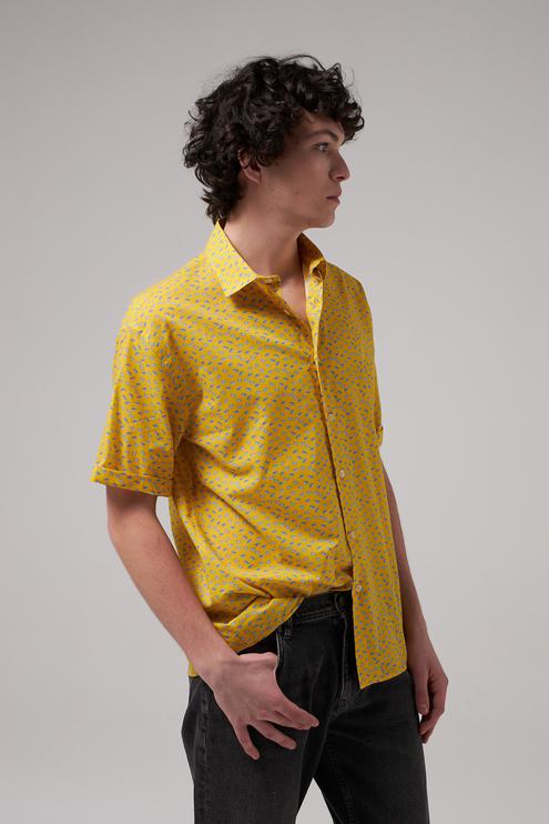 Tween Oversize Sarı %100 Pamuk Gömlek - 8682365000486 | Damat Tween