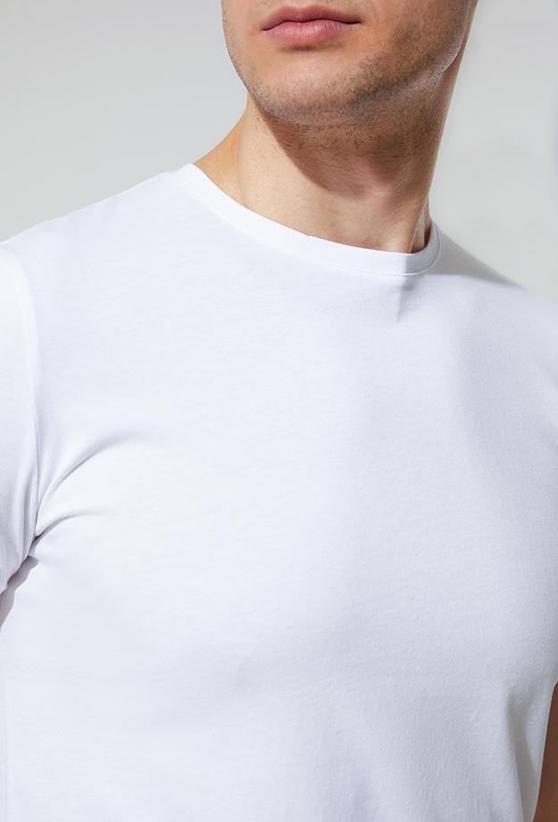 Ds Damat Slim Fit Beyaz %100 Pamuk T-Shirt