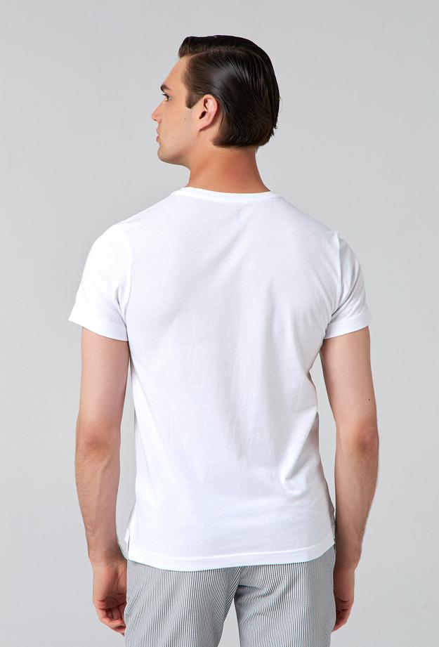 Twn Slim Fit Beyaz Baskılı T-shirt