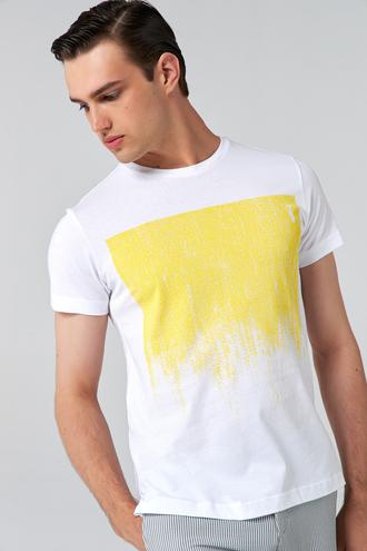 Twn Slim Fit Beyaz Baskılı T-shirt - 8683219144752 | D'S Damat