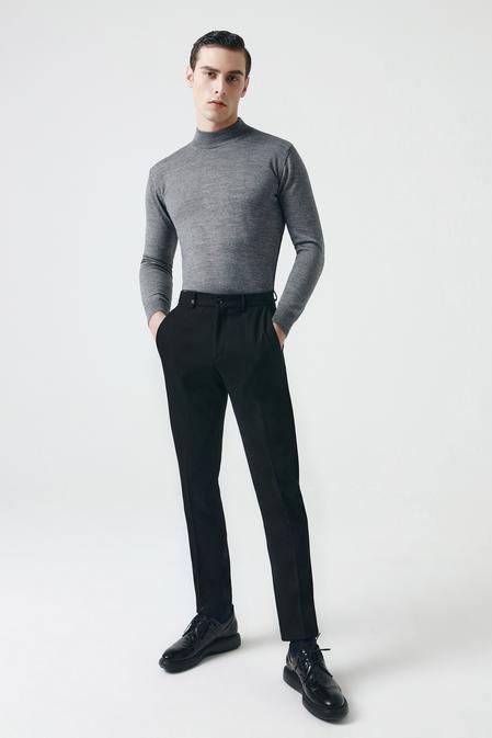 Tween Slim Fit Siyah Düz Kumaş Pantolon - 8682365680602 | Damat Tween