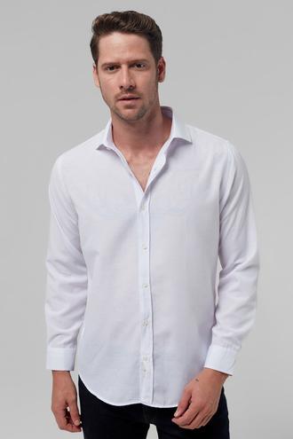 Ds Damat Slim Fit Beyaz İtalyan Yaka Gömlek - 8681779952152 | D'S Damat
