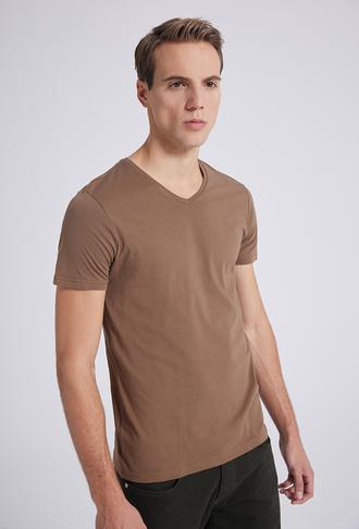 Ds Damat Slim Fit Vizon %100 Pamuk T-Shirt - 8682445086058 | D'S Damat