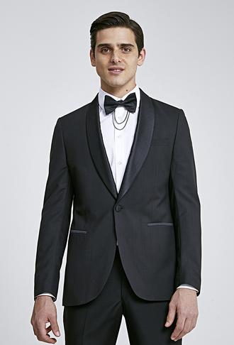 Twn Slim Fit Siyah Düz Damatlık & Smokin Takim Elbise - 8683219099830 | D'S Damat