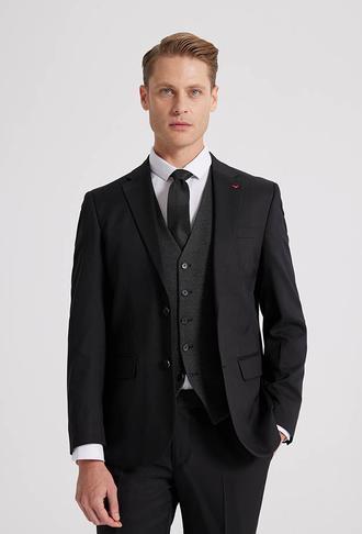 Ds Damat Slim Fit Siyah Düz Takim Elbise Kombinli - 8683578003073 | D'S Damat