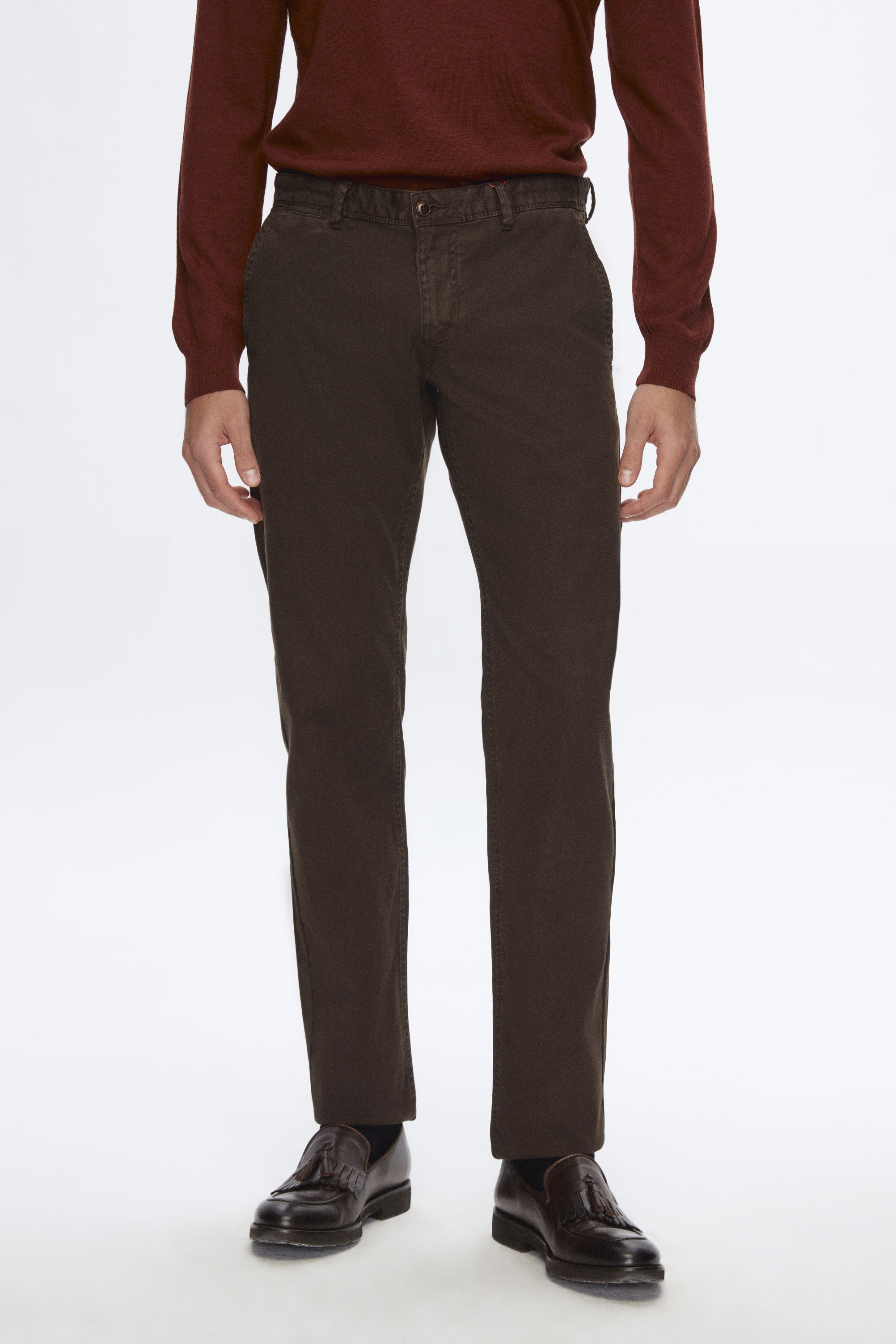 Damat Tween Damat Slim Fit Kahverengi Düz Chino Pantolon. 1