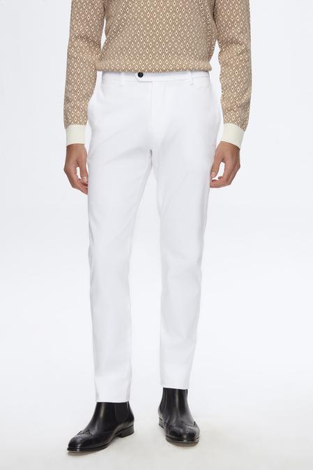 Damat Slim Fit Beyaz Chino Pantolon - 8682365770426 | Damat Tween