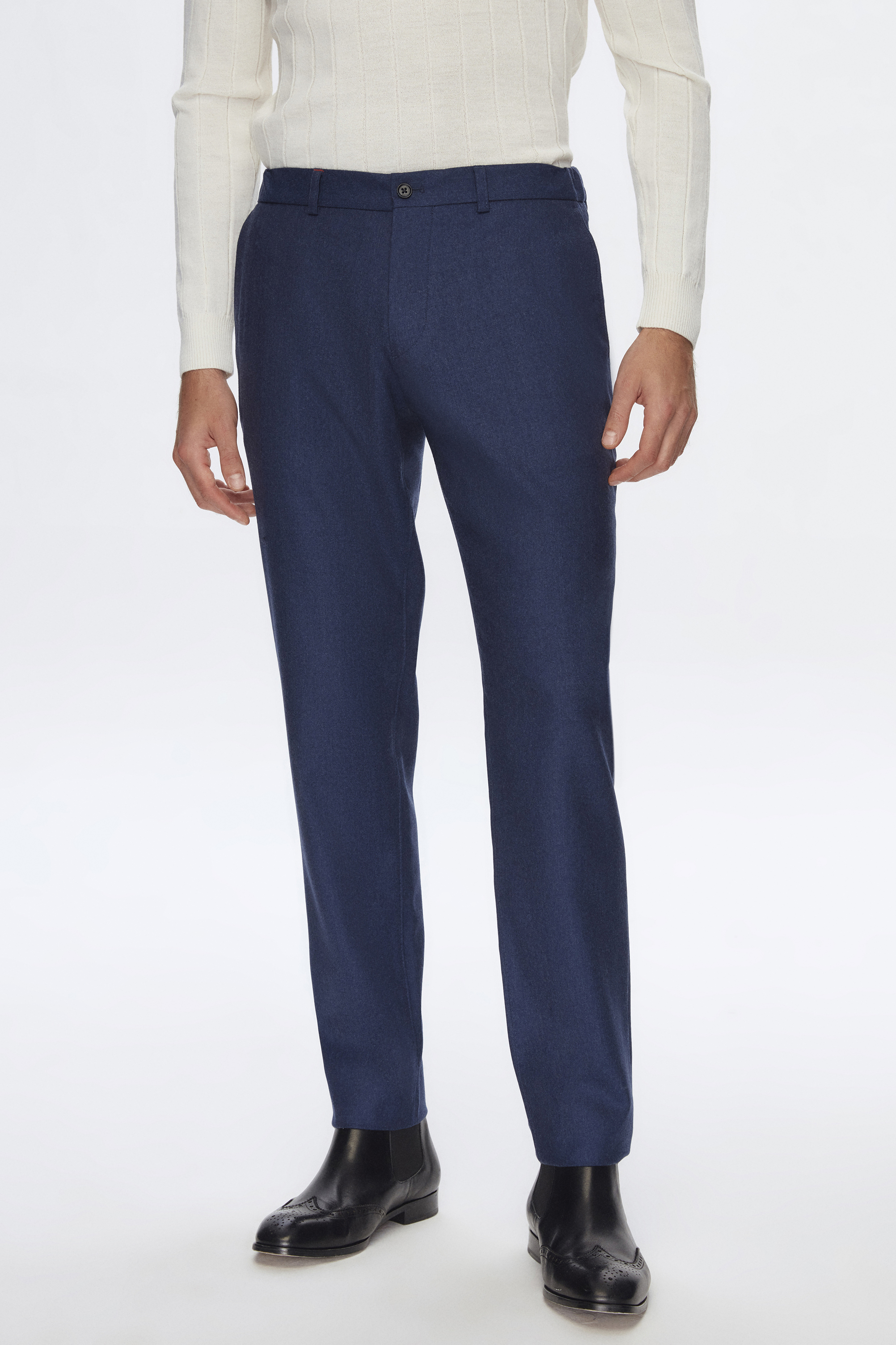 Damat Tween Damat Slim Fit Lacivert Düz %100 Yün Chino Pantolon. 1