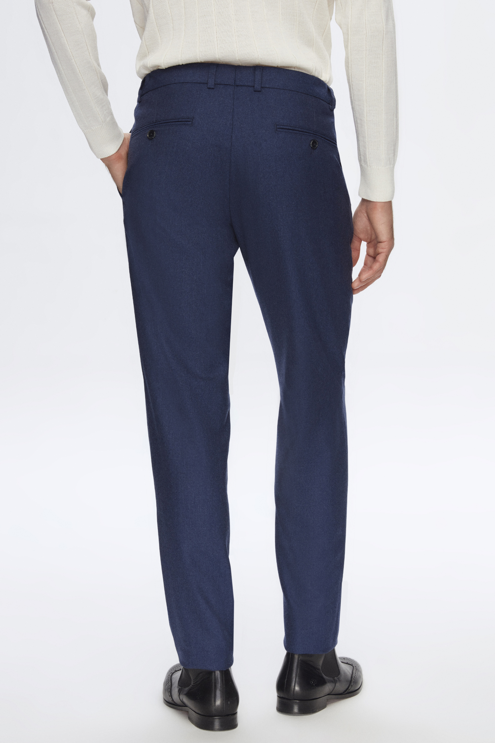 Damat Tween Damat Slim Fit Lacivert Düz %100 Yün Chino Pantolon. 3