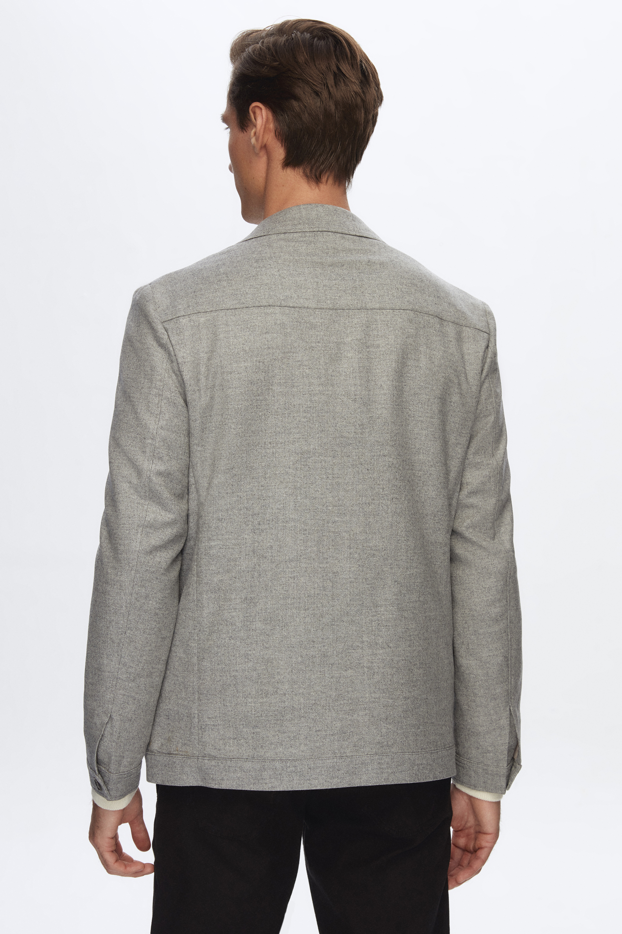 Damat Tween Damat Comfort Gri Düz %100 Yün Kumaş Ceket. 4