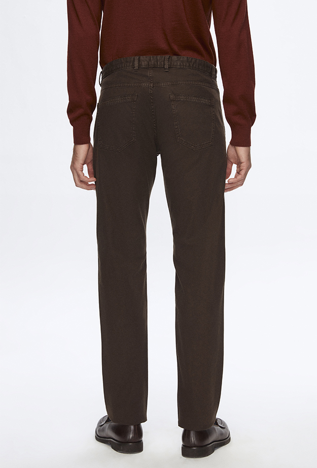 Damat Tween Damat Slim Fit Kahverengi Düz Chino Pantolon. 4