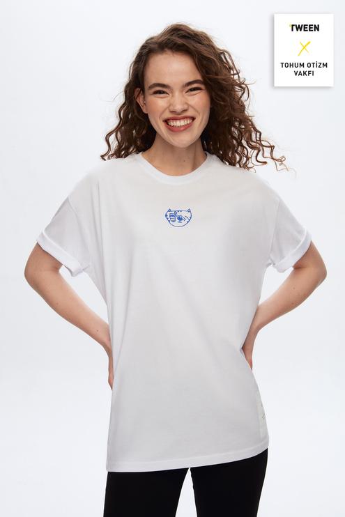 Tween Beyaz %100 Pamuk T-Shirt - 8683408007028 | Damat Tween