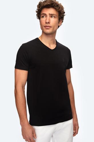 Twn Slim Fit Siyah Pamuklu Logo Baskılı T-Shirt - 8683218252557 | D'S Damat