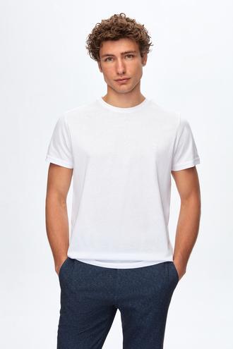 Ds Damat Regular Fit Beyaz Düz Örgü T-shirt - 8683218250591 | D'S Damat