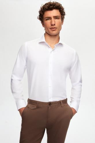 Ds Damat Slim Fit Beyaz İtalyan Yaka Gömlek - 8681779951865 | D'S Damat