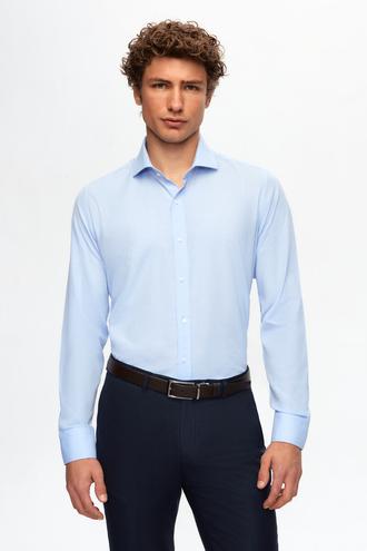 Ds Damat Slim Fit Açık Mavi İtalyan Yaka Gömlek - 8681779952008 | D'S Damat