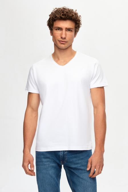 Twn Slim Fit Beyaz Pamuklu Logo Baskılı T-Shirt - 8683218252717 | D'S Damat