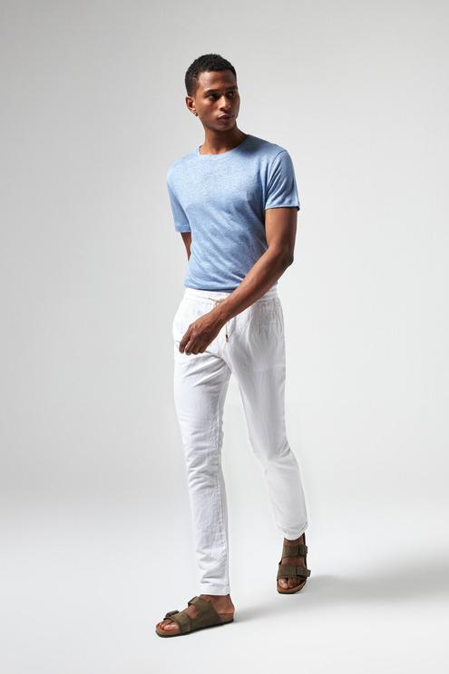 Damat Slim Fit Beyaz %100 Keten Chino Pantolon - 8682365985837 | Damat Tween
