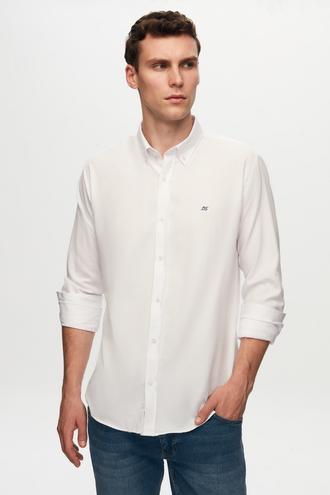 Ds Damat Slim Fit Beyaz Oxford Gömlek - 8682445130317 | D'S Damat