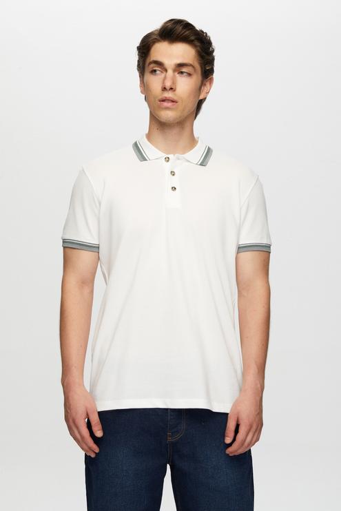 Tween Beyaz Düğmeli Polo Yaka T-Shirt - 8682365801717 | Damat Tween