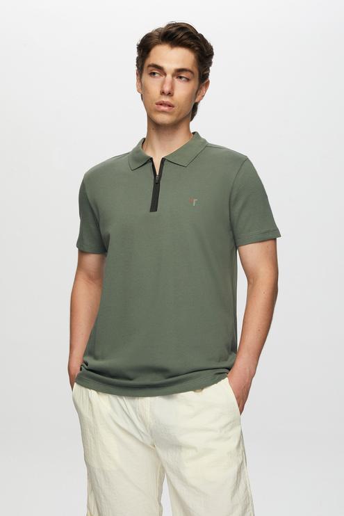 Tween Yeşil Fermuarlı T-Shirt - 8682365928162 | Damat Tween