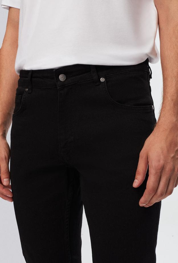Ds Damat Slim Fit Siyah Düz Boru Paça Denim Pantolon